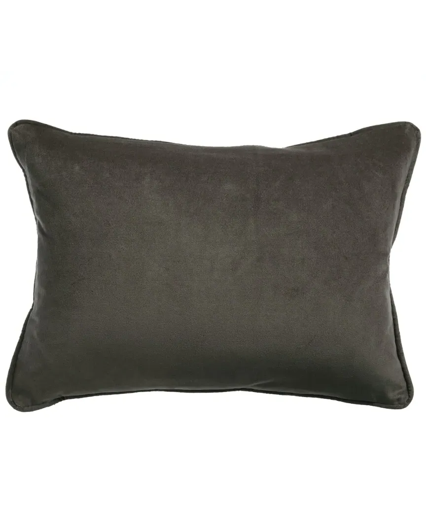 Cotton Velvet Lumbar Pillow - Charcoal