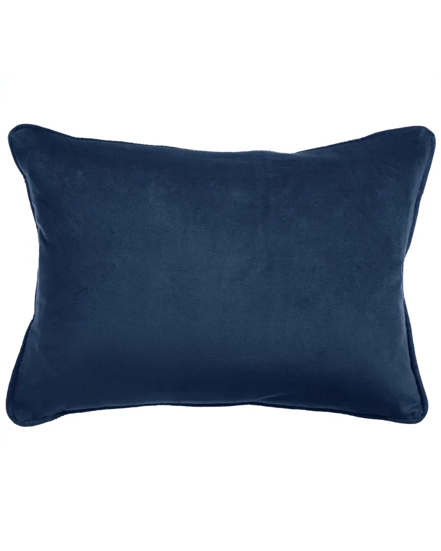 Cotton Velvet Lumbar Pillow - Navy