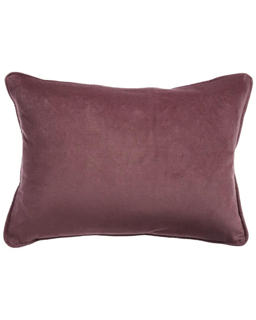 Cotton Velvet Lumbar Pillow - Plum