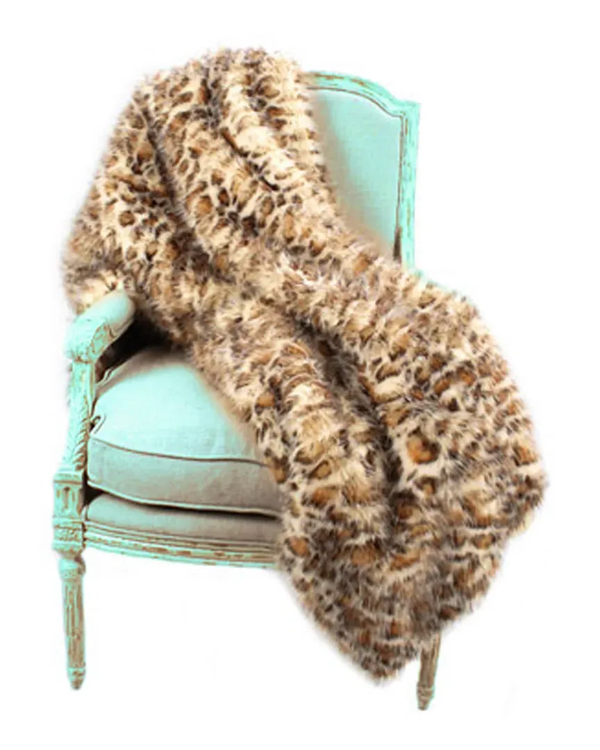 Ivory Panther Faux Fur Throw - Ivory image