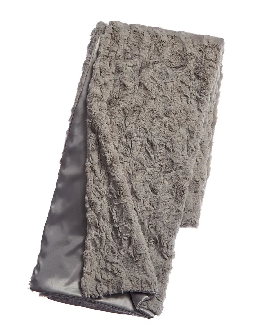 Oversized Faux Fur Throw - Silver