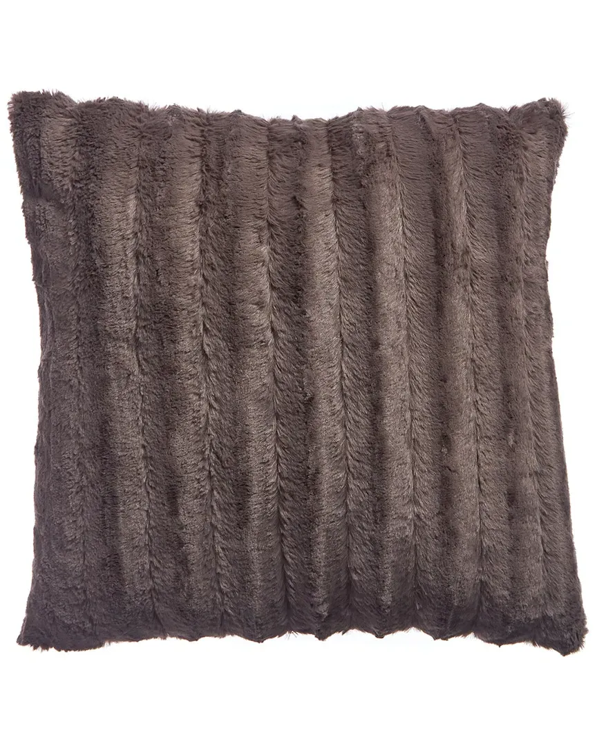 Oversized Throw Pillow - Ash Chinchilla Stripe, Faux Fur image