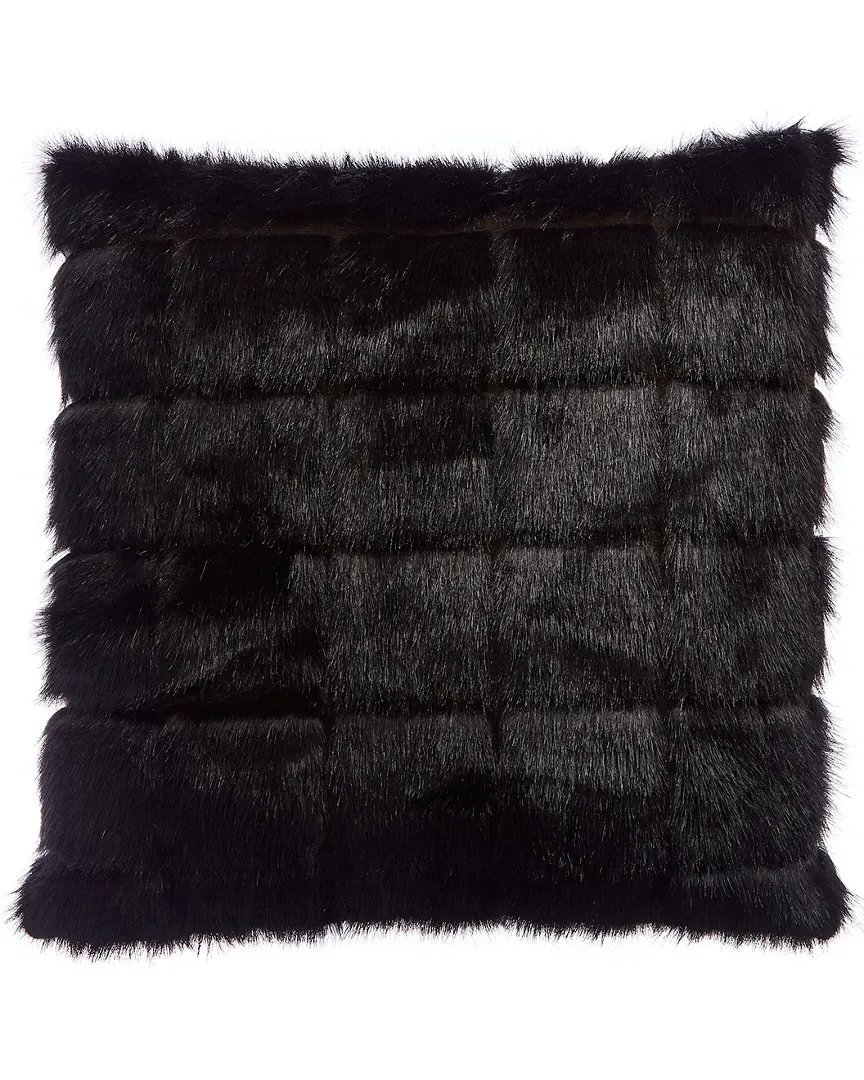 Oversized Throw Pillow - Black, Faux Fur