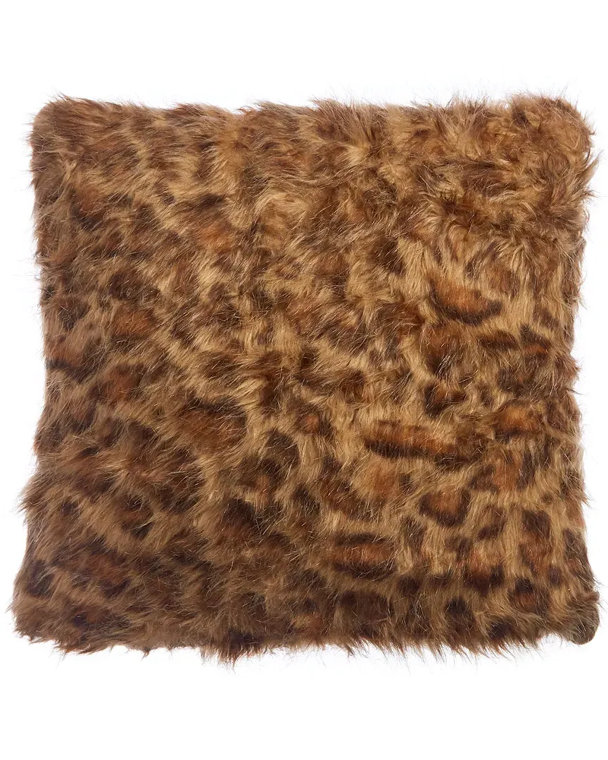Oversized Throw Pillow - Gold Leopard, Faux Fur