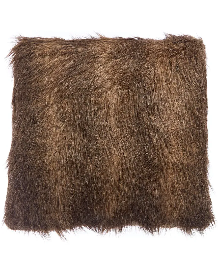 Oversized Throw Pillow - Mocha Lynx, Faux Fur