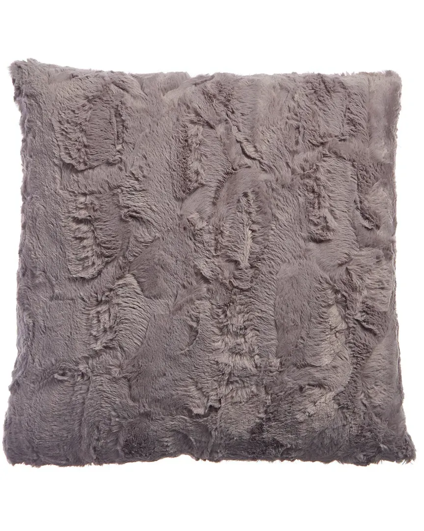 Oversized Throw Pillow - Silver, Faux Fur