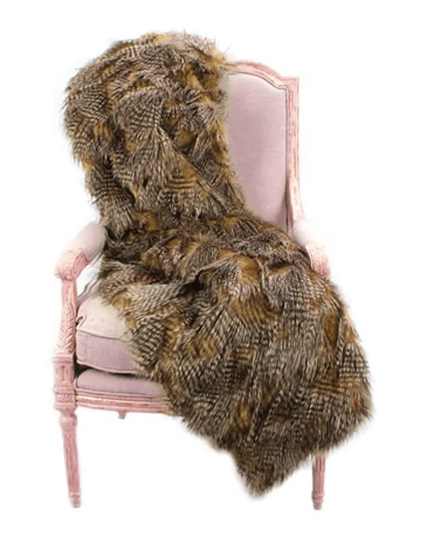 Saber Honey Faux Fur Throw