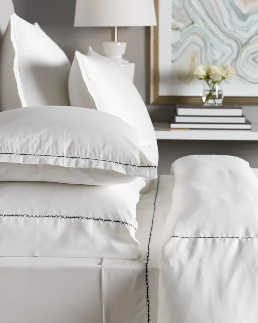 Wall Street Duvet Cover Set - White Grey, Cotton