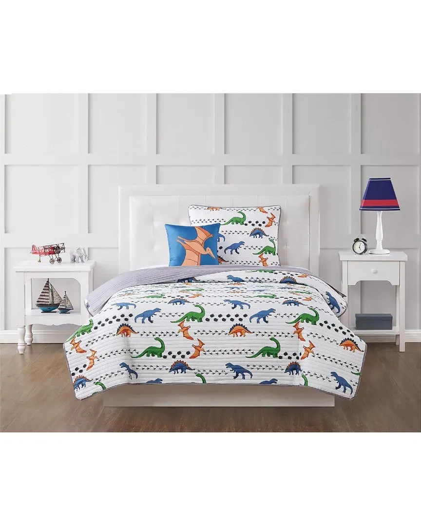 My World Dino Tracks Quilt Set - Multi image