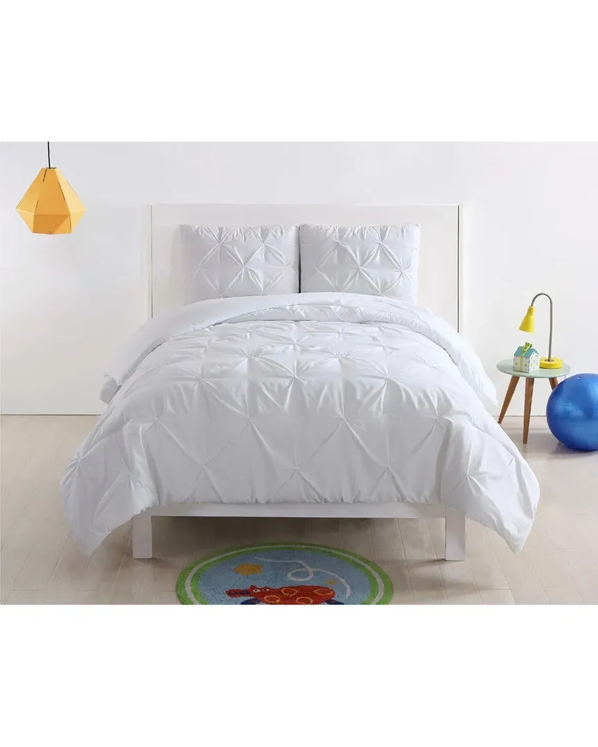 Pleated Comforter Set - White, Microfiber