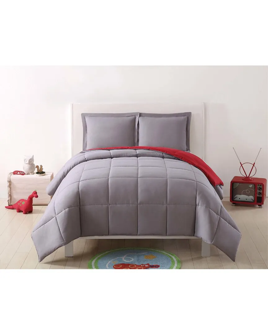 Reversible Comforter Set - Grey, Microfiber
