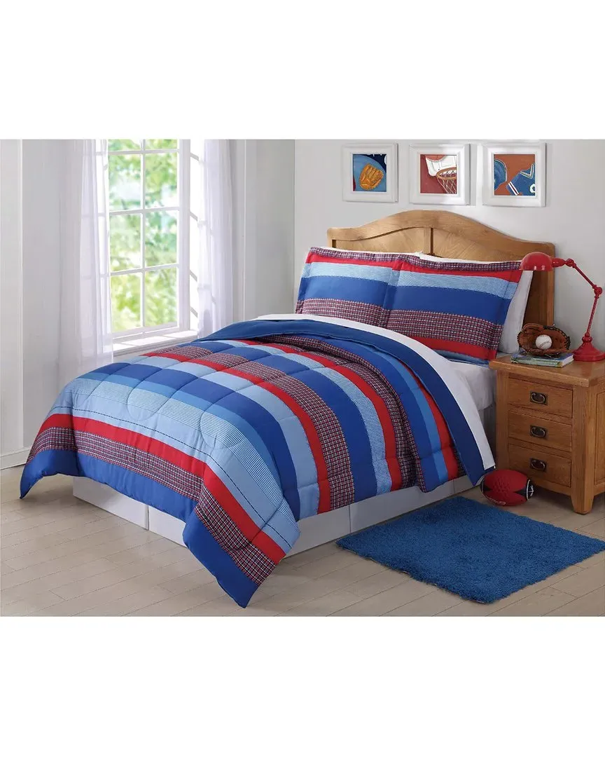 Sebastian Stripe Twin Comforter Set - Multi, Microfiber image