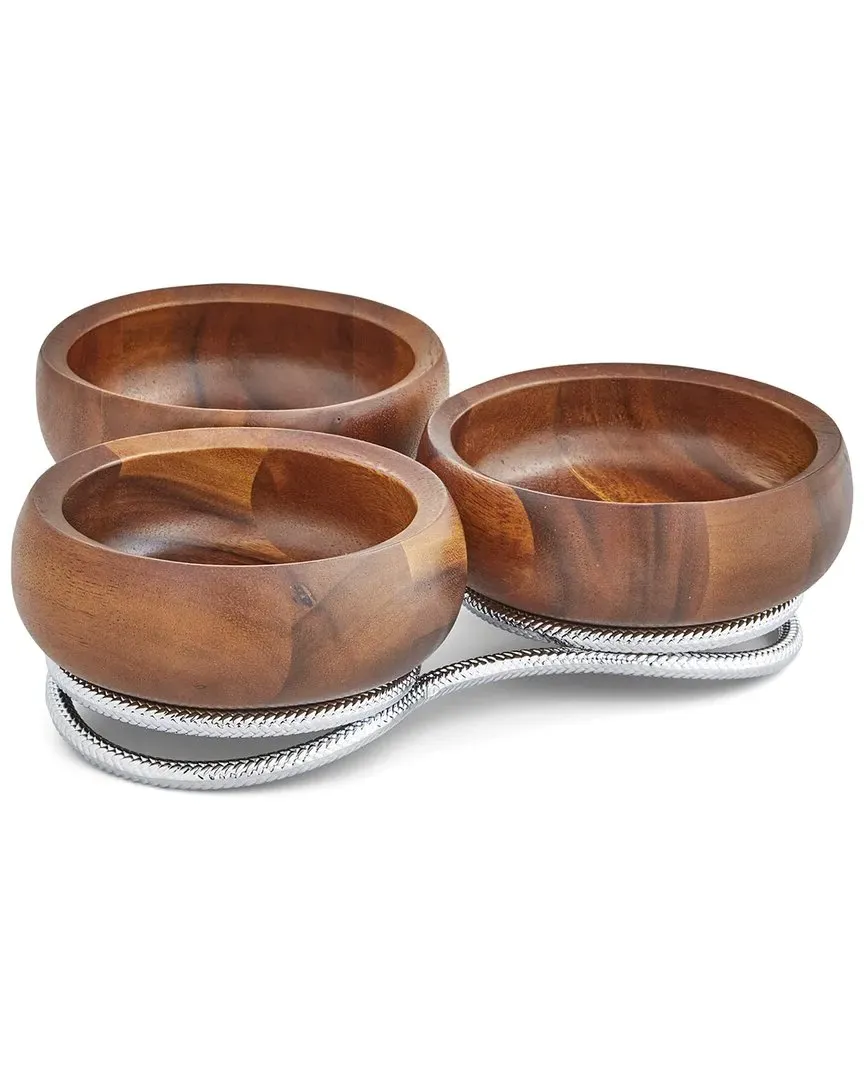 Braid Condiment Server - Brown, Acacia Wood image