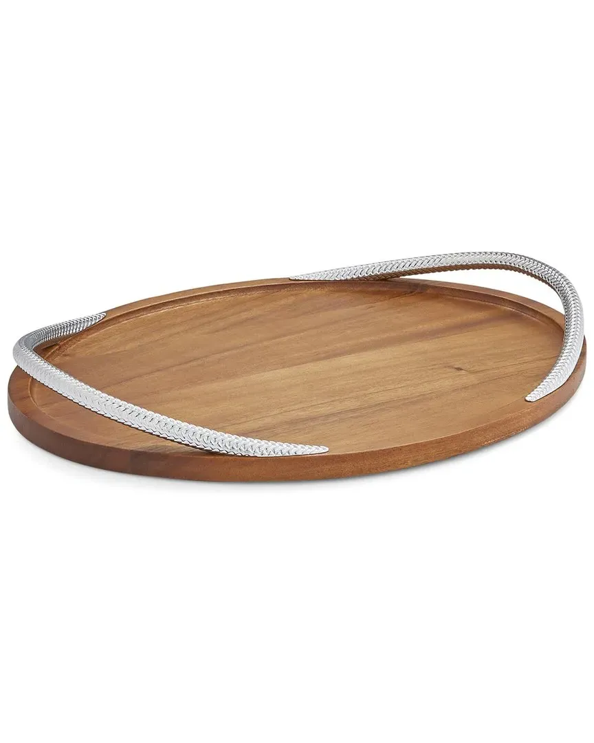 Braid Serving Tray 19in - Brown, Acacia Wood image