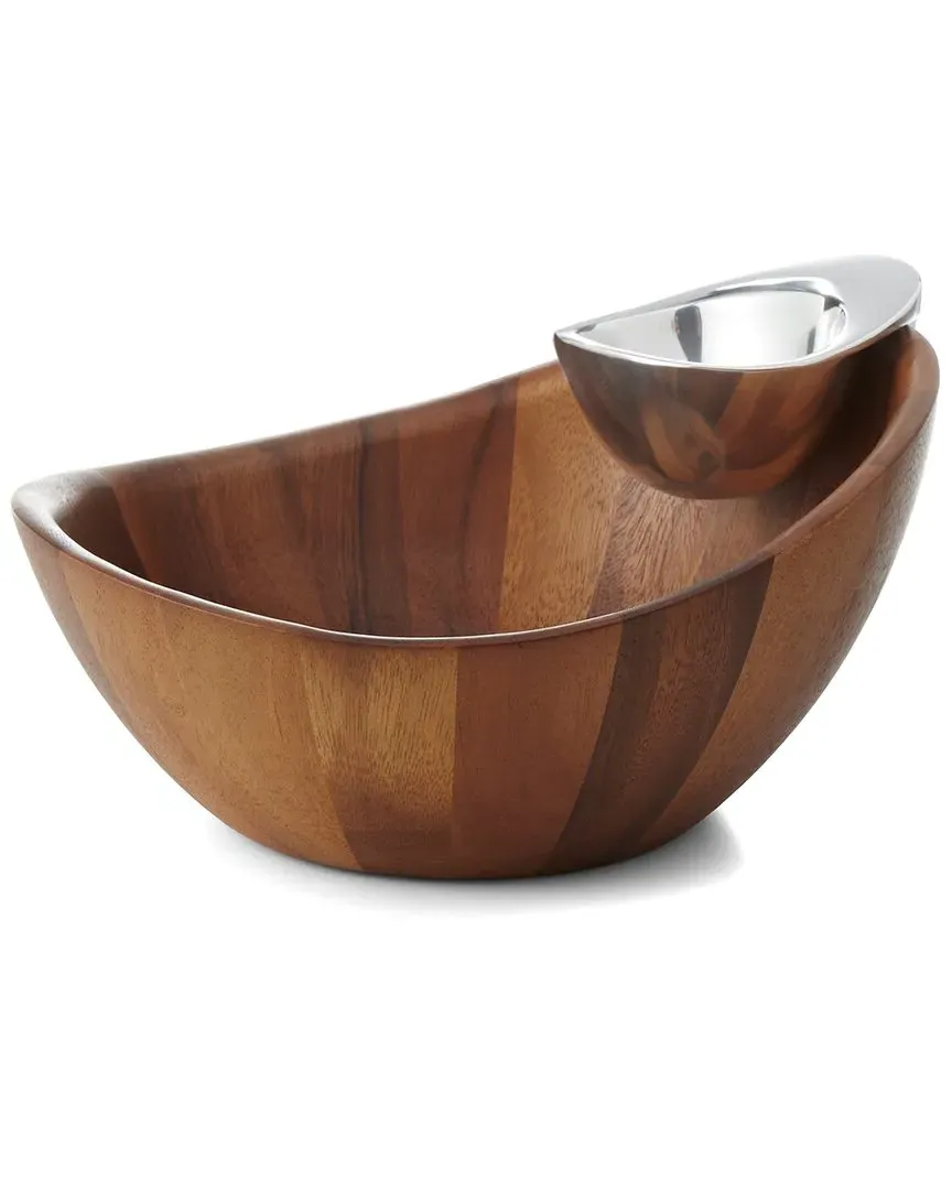 Harmony Chip & Dip - Silver, Acacia Wood image