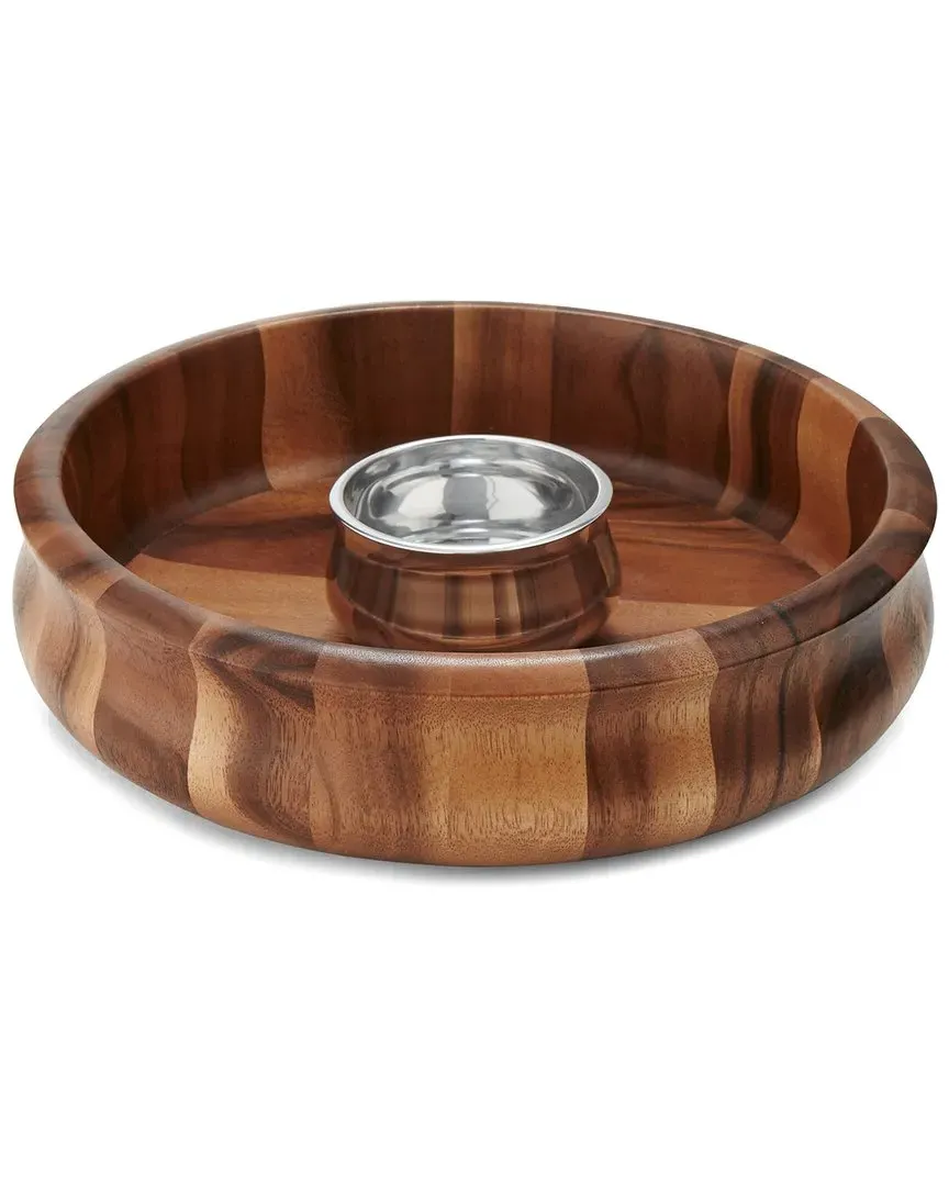 Nara Chip & Dip - Silver, Acacia Wood image