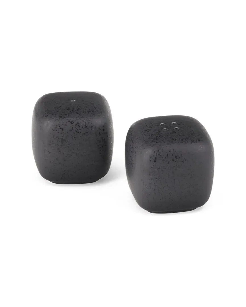 Taos Square Salt & Pepper Set - Black, Stoneware image