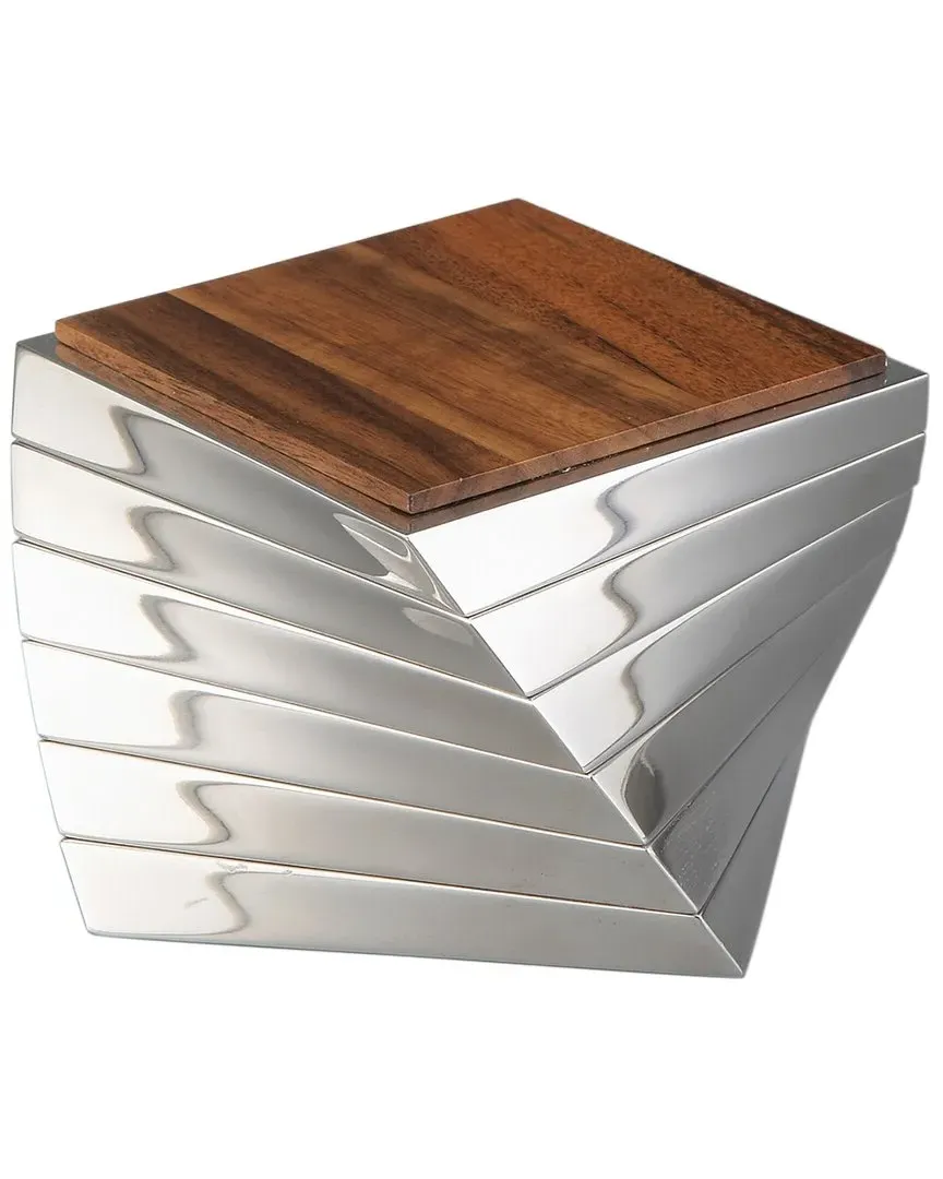 Twist Coasters Set of 6 - Silver, Alloy image