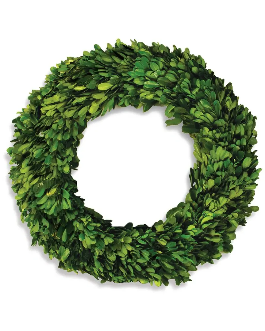 12in Round Boxwood Wreath - Green image