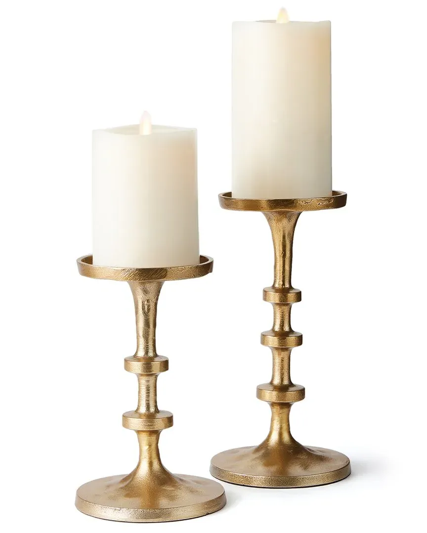 Abacus Petite Candle Stands Set of 2 - Brass, Aluminum