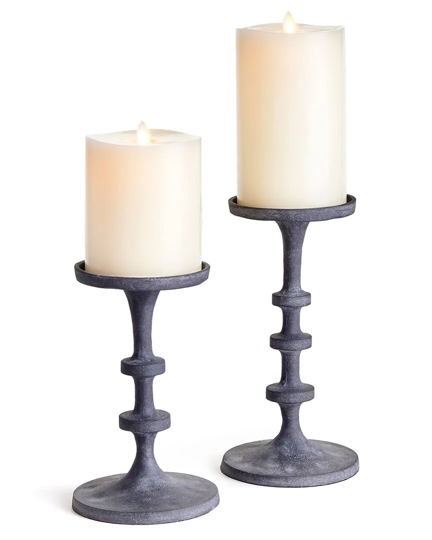 Abacus Petite Candle Stands Set of 2 - Silver, Aluminum