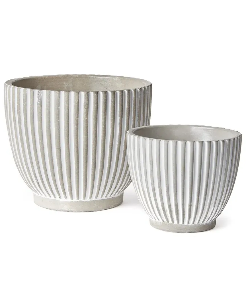 Adara Set of 2 Pots with Drainage - Gray, Concrete image