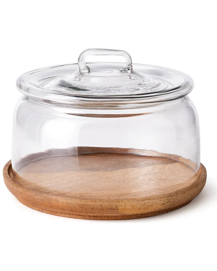 Adrien Tray with Cloche - Natural, Wood