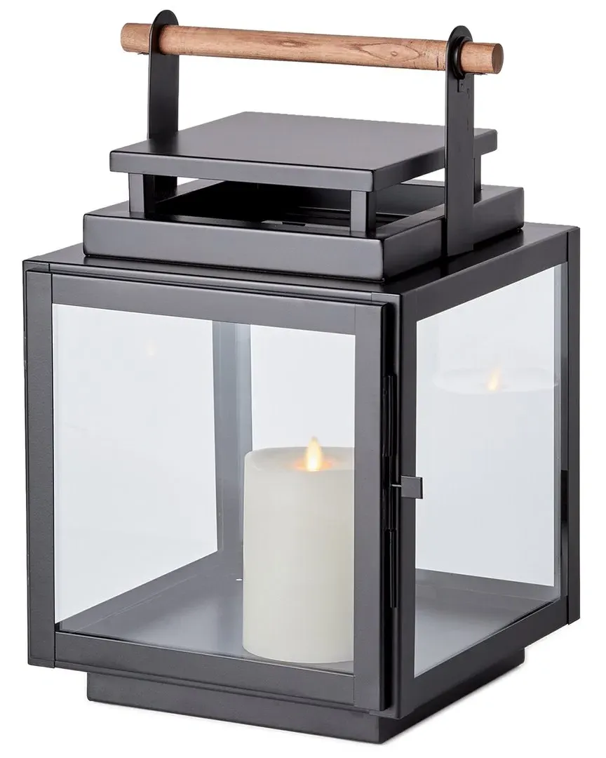Adwin Medium Outdoor Lantern - Black, Stainless Steel image
