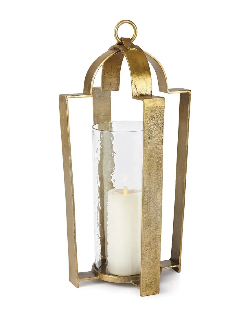 Ainsworth Hurricane Lantern - Brass, Hammered Glass image