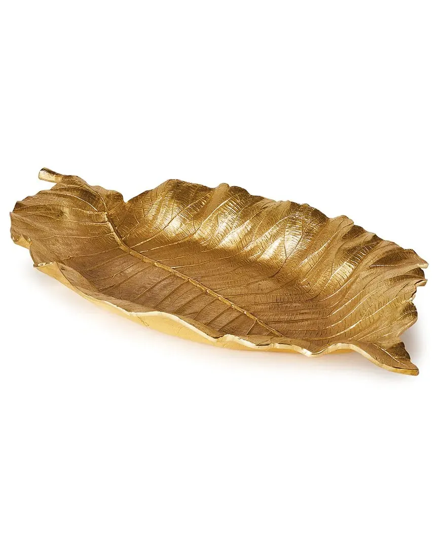 Alegra Grand Leaf Tray - Gold, Aluminum image