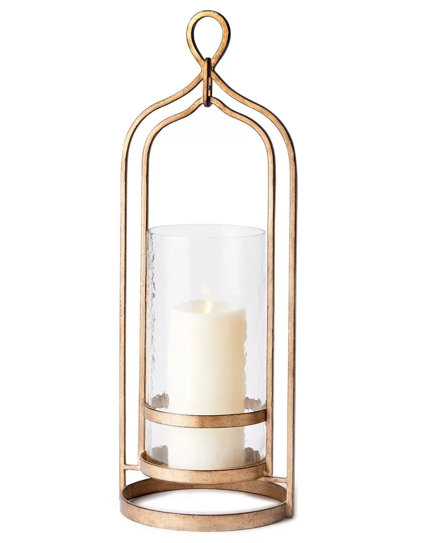 Amara Large Hurricane Lantern - Gold, Glass image