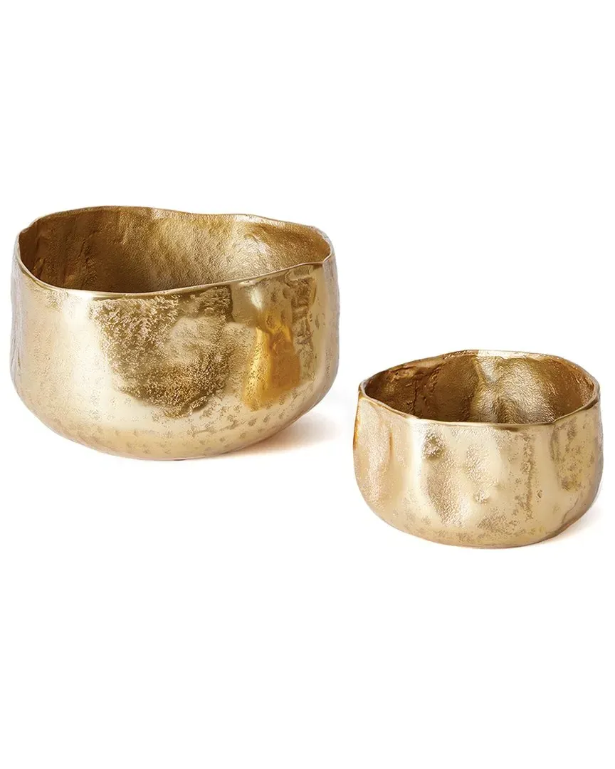Amelia Set of 2 Cachepots - Gold, Aluminum image