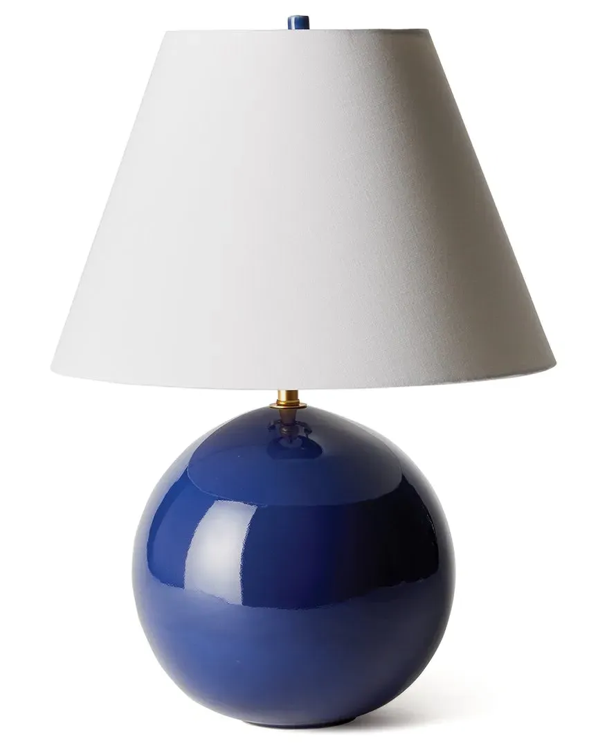 Bellamy Table Lamp with Linen Shade - Blue, Ceramic image