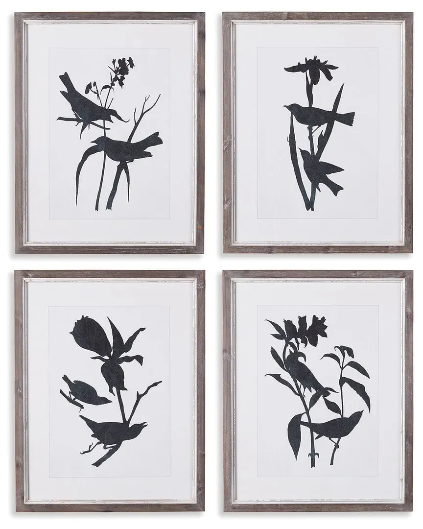 Bird Silhouette Prints Set - Fir Wood image