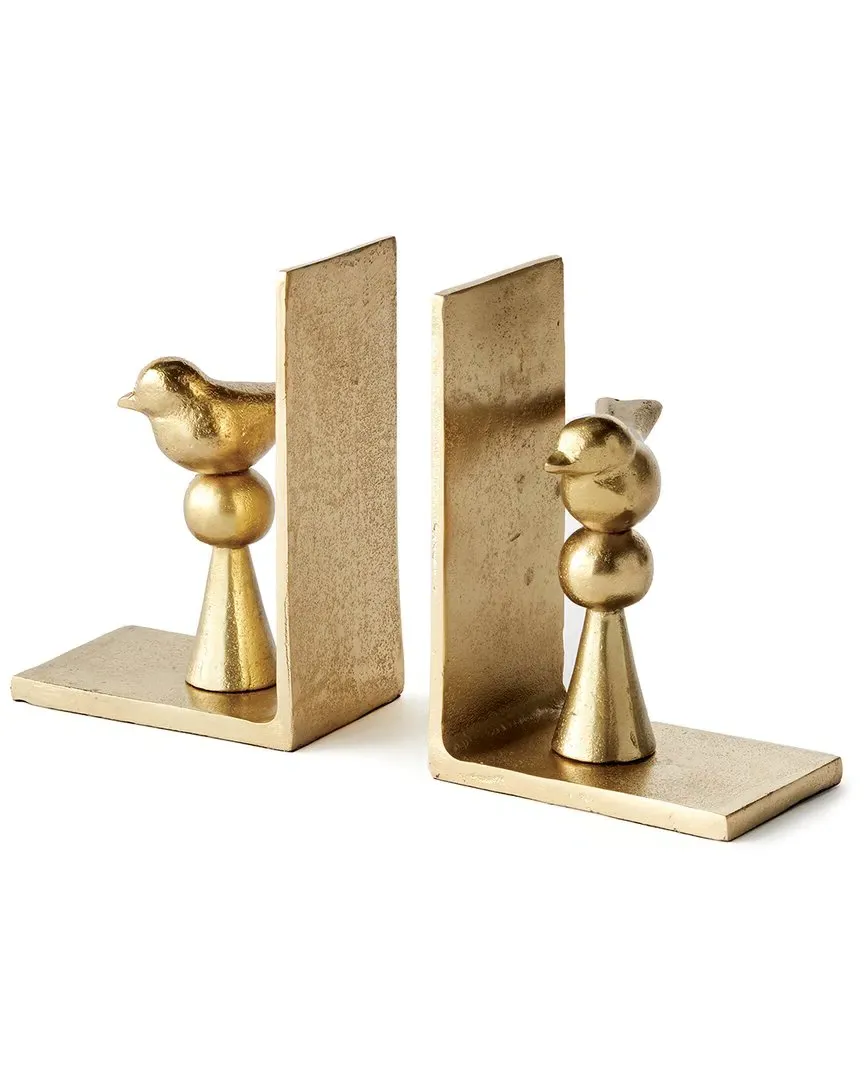 Birdsong Bookends Set of 2 - Gold, Aluminum image