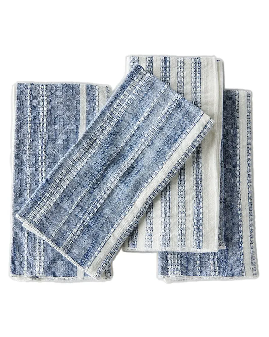 Brenna Set of 4 Napkins - Blue, Cotton