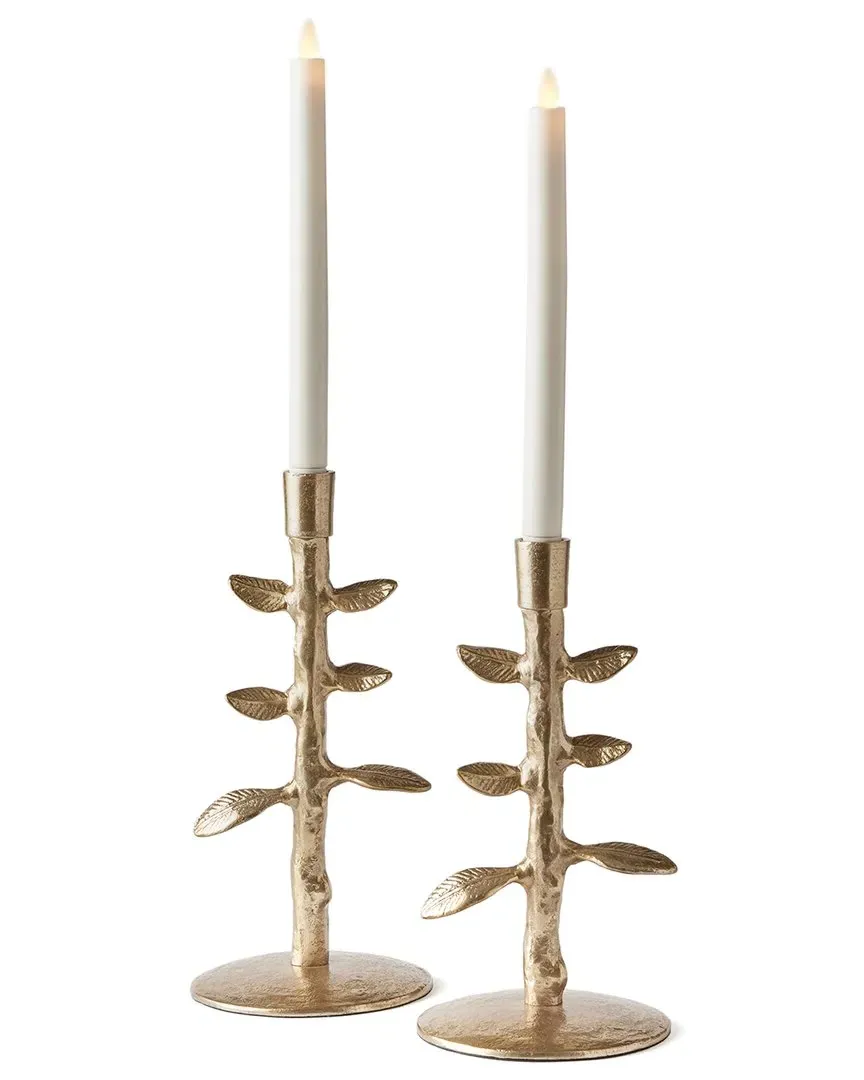 Brier Set of 2 Taper Holders - Gold, Aluminum image