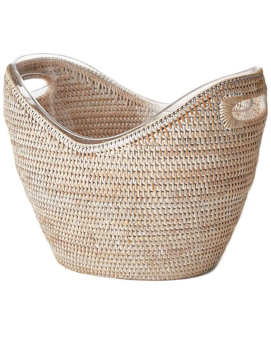 Burma Large Rattan Beverage Tub - White