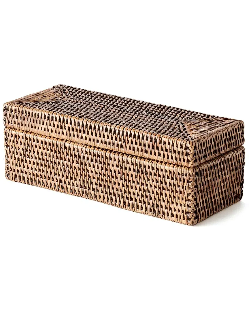 Burma Rattan 3-Compartment Lidded Box - Brown image
