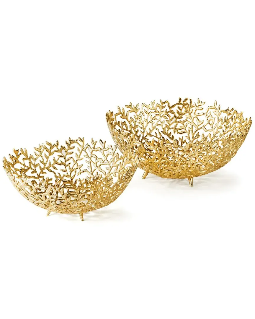 Celine Decorative Bowls Set of 2 - Gold, Aluminum image