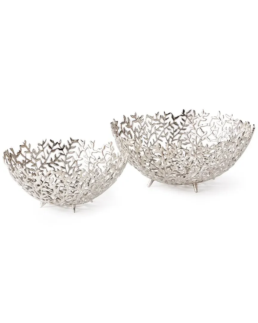 Celine Decorative Bowls Set of 2 - Silver, Aluminum