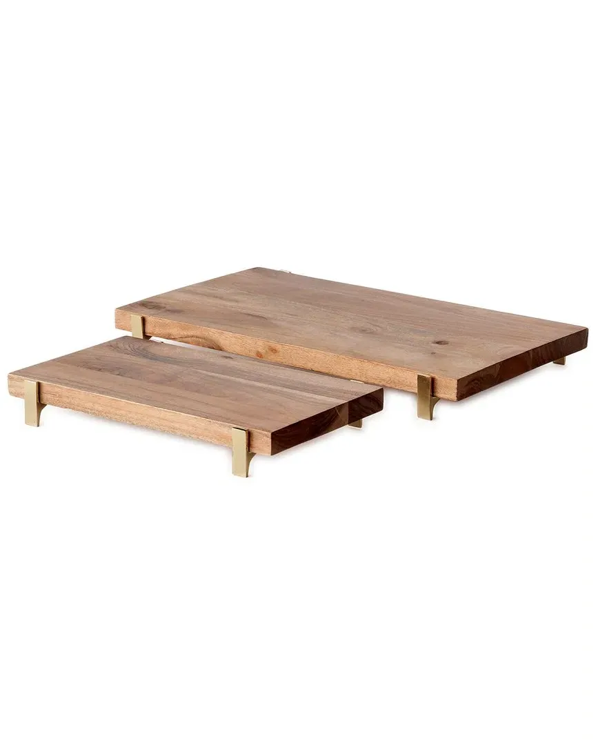 Cherie Serving Boards Set of 2 - Brown, Acacia Wood image