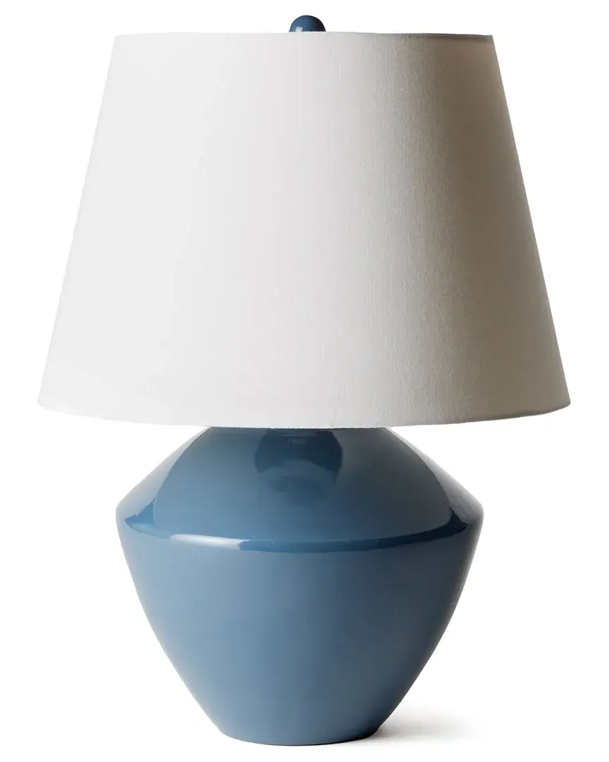 Clyde Table Lamp with Linen Shade - Blue, Ceramic image