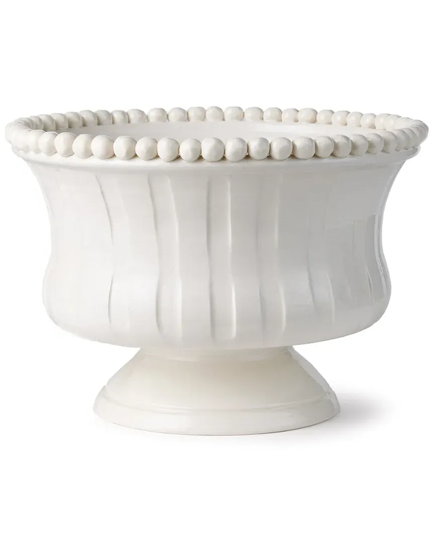 Coletta Decorative Footed Bowl - White, Ceramic