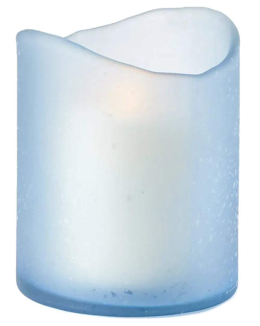 Davenport Medium Hurricane Lantern - Blue Frost, Glass image