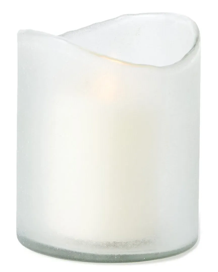 Davenport Medium Hurricane Lantern - White Frost, Glass