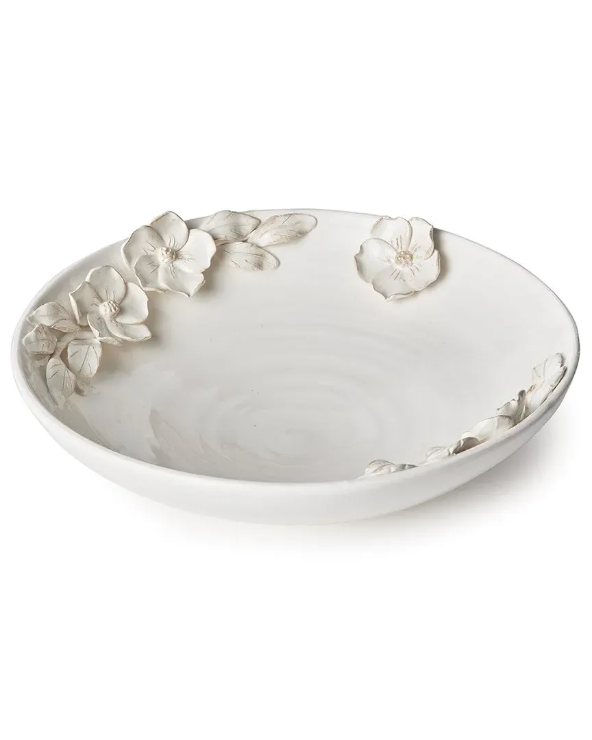 Fiori Grande Decorative Bowl - White, Ceramic image