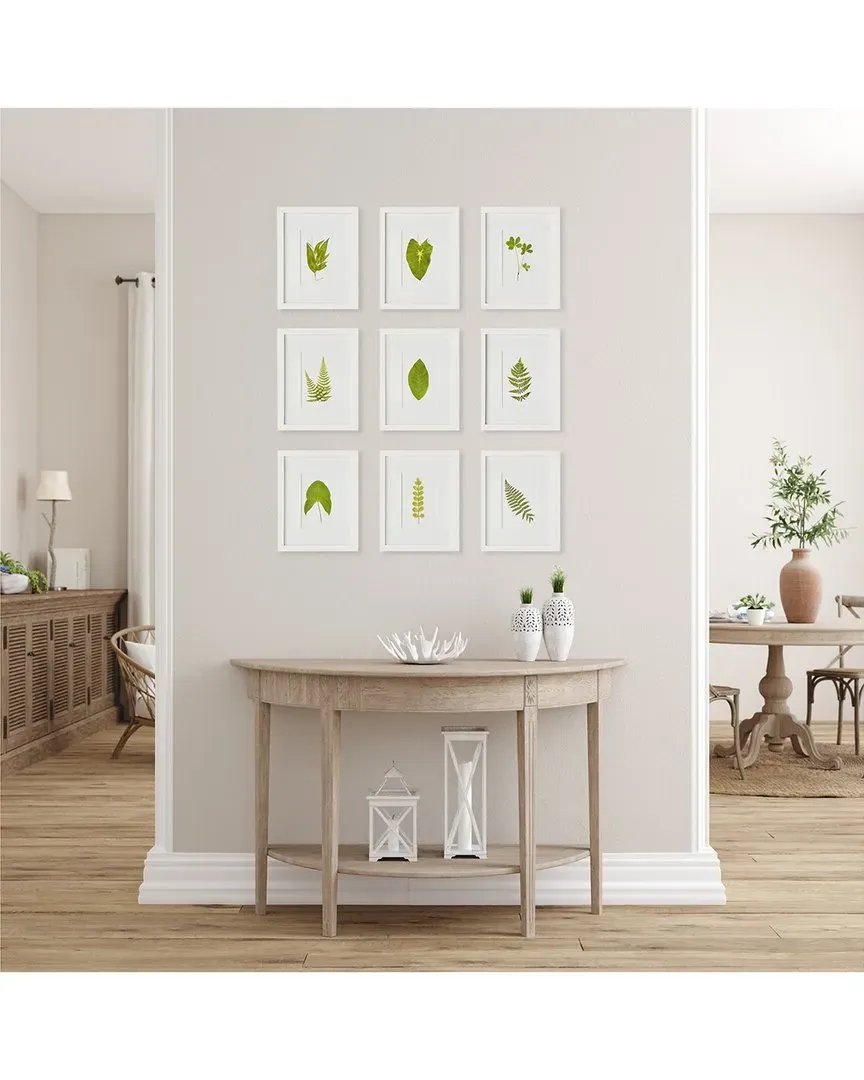 Green Leaf Petite Prints Set of 9 - Glass, MDF