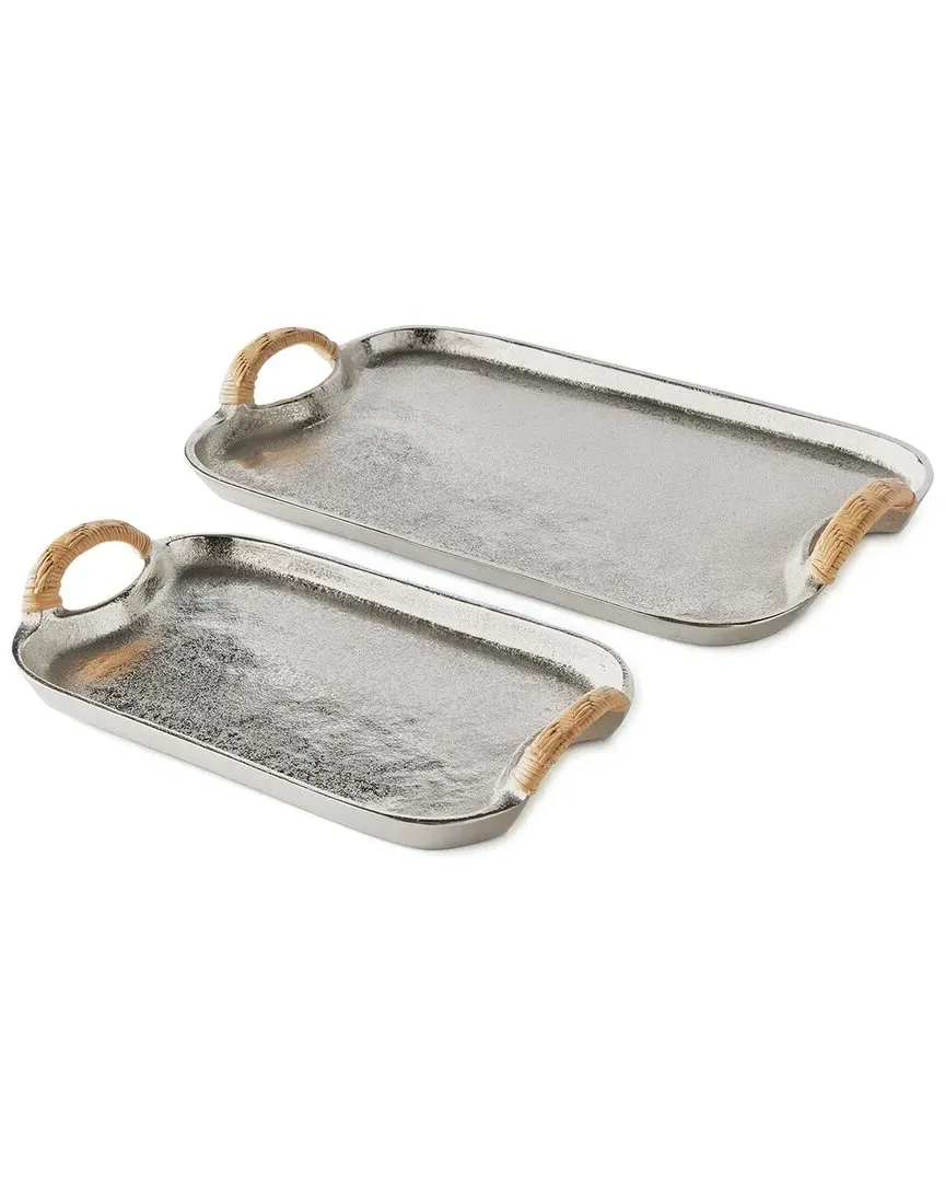 Helena Set of 2 Decorative Trays - Beige, Aluminum image