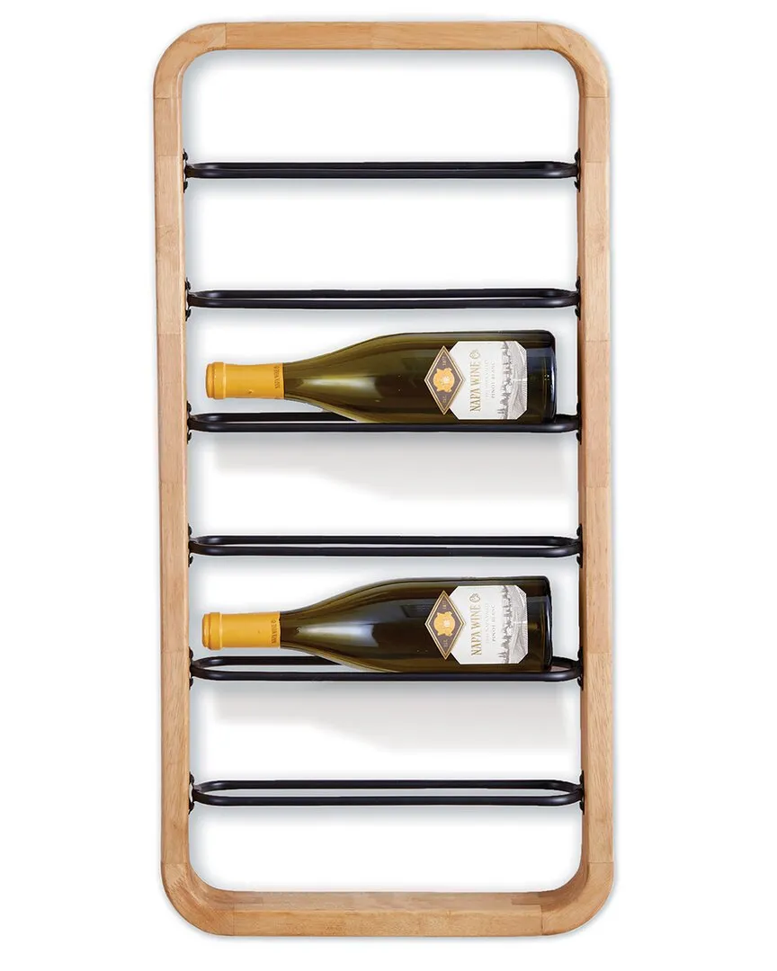 Hoxton 6-Bottle Wine Rack - Natural, Rubber Wood image